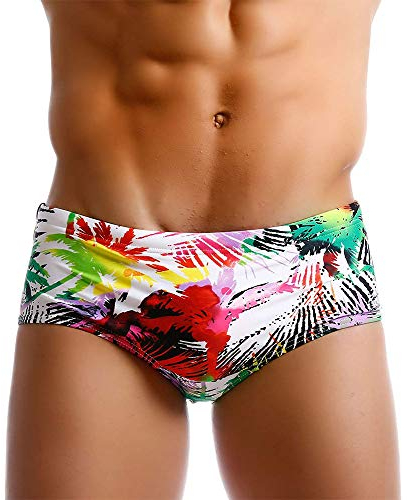UXH Maillot de bain rembourré pour homme - Imprimé sexy - Pour la plage, le surf - rouge - étiquette M (S)