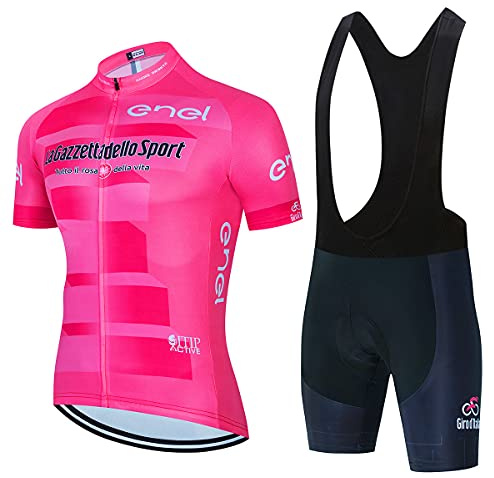Hommes Cyclisme Maillot De Jersey Costume Vélo Manches Courtes Rapide Costume Sèche Respirante Chemise 3D Chemise Courte Pantalon Court Bave,Rose,S