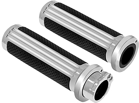 HDBUBALUS Poignées de guidon Defiance de 25 mm pour Harley Touring Street Glide Road King Road Glide Electra Glide Dyna Softail Chromé