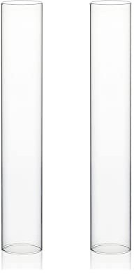 WGVI Hurricane Candle Holder Sleeve, Wide 2, Height 12, 2 Pieces, Clear Glass Cylinder Open Both Ends, Chimney Shade Tube (HST0212_2pc)