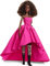 Barbie HBX96 - Signature Pink Collection Puppe 4, Puppe (dunkelbraunes, gelocktes Haar) mit Silkstone-Körper und Abendkleid aus TAFT, Geschenk für Sammler