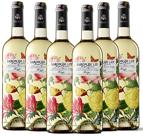 Baron De Ley Blanco Semidulce, Vino Blanco DOC Rioja, Variedad Viura, Verdejo y Sauvignon Blanc, Frescoy Aromático, Caja 6 botellas 750 ml