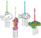 Baker Ross FC766 Meeresleben Windspiel Sonnenfänger - 4er Pack, Musikalisches Windspiel mit Metalglocken Bastelset für Kinder zum Anmalen und Dekorieren