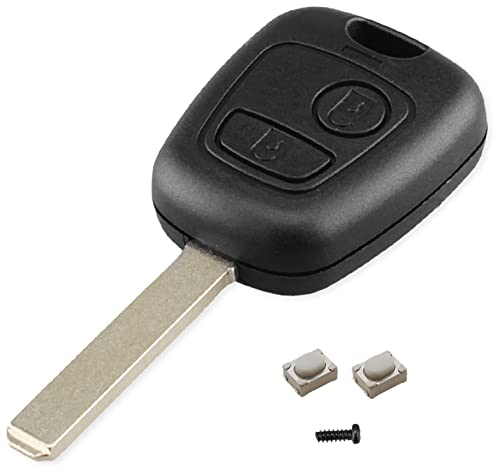 HooRLZ Peugeot Schlüsselgehäuse für Peugeot 107 207 306 307 406 407 Citroen C1 C2 C3 C5 C6 Schlüssel, Autoschlüssel Citroen 2 Tasten, Peugeot Ersatzschlüssel, Peugeot Fernbedienung