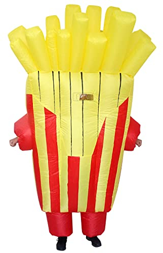 IRETG Patatas fritas Disfraz hinchable divertido Hamburguesa Disfraz Comida Disfraces para Mujer Hombre Adulto Carnaval Halloween Parade Party Cosplay