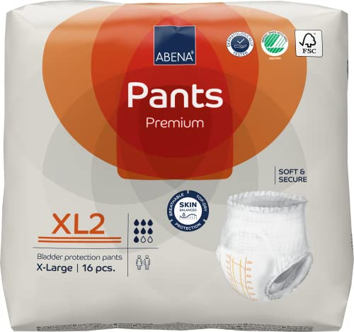 Abena Premium Incontinence Protective Underwear, Abena Pants, Pull-ups, Moderate/Heavy Absorbency, Level 2, Extra Large, 96 Count