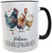 Hühner Kaffeebecher mit Namen Hühnerbecher aquarell Geschenk für Hühnerhof-Fans Mädchen Frauen Kinder (Hühnerparadies schwarz)