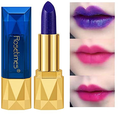 Magischer Blauer Lippenstift,Magic Blue Lipstick Lippenstift mit Farbwechsel - (Blau in Pink geändert) Lip Stain Gloss Feuchtigkeitsspendendes und langanhaltendes, wasserfestes
