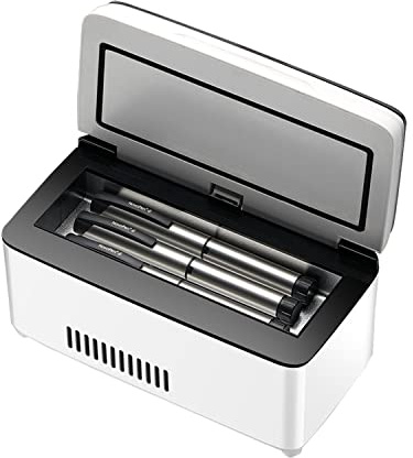 TEmkin Kühlschrank für Insulin-Impfstoffe mit Großer Kapazität, Medizinische Kühlbox, Medikamenten-Kühlschrank, Carcase-Mini-Diabetiker-Kühlschrank mit Batterie, 2–8 °C (Größe: Doppelbatterie)