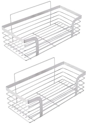 Ibergrif M34036A Estante de Ducha, Estantería Baño sin Taladros, Organizador Ducha Autoadhesivo, Montaje de Pared, 2 Piezas, Plata