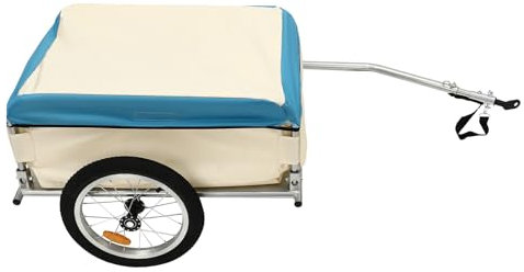 Fahrrad Lastenanhänger, Fahrrad Anhänger 50 kg Last, Transport Anhänger Multiple Wale, Aluminium Utility Cargo Bike Anhänger, Transportanhänger mit Schutzplane/Räder