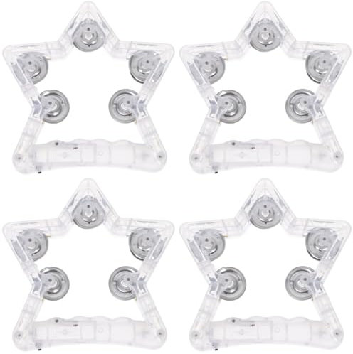 Abaodam 4 Stück Pentagramm Rassel Früh Handglühendes Tamburin Spielset Für Kleinkinder Handschlittenglocken Jingle-stick-shaker Kinderschlitten Armband A1 Plastik Erwachsener Schlagtrommel