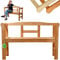 KADAX Gartenbank aus Holz, 119x44x76cm Sitzbank aus Massivholz, Holzbank für Garten, Terrasse und Balkon, Wetterfeste Balkonbank mit Rückenlehne (119cm/Braun/H)
