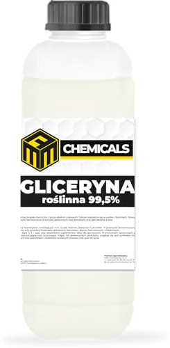 MRM CHEMICALS Pflanzliches Glycerin 99,5% 1L 1 Liter Rein Pharmaqualität Lebensmittelqualität für Desinfektion Kosmetik, Glyzerin Glycerol Natürlich Transparent