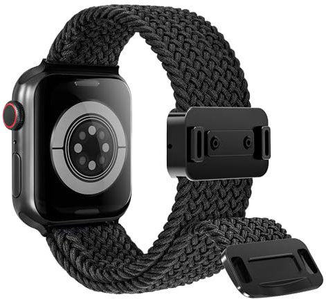 Arae Kompatibel mit Apple Watch Armband 38mm 40mm 41mm Magnetisches dehnbares Verstellbare Armbänder für iWatch Serie 9 8 7 6 5 4 SE 3 2 1 Ultra,Schwarz