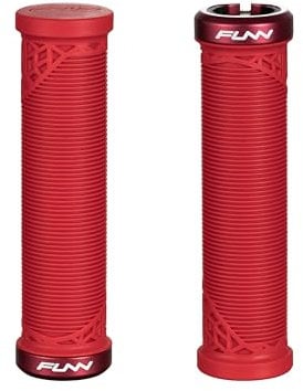 Funn Hilt JR Impugnature per Manubrio Mountain Bike con Morsetto Singolo a Bloccaggio, Impugnature Bloccanti per Manubrio da Bicicletta con Diametro Interno di 19 mm, Impugnature Brevi (Rosso)