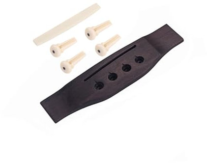 RuiJOTWAT 4-saitige Konzert-Akustik-E-Bass-Gitarre, Steg und Stifte