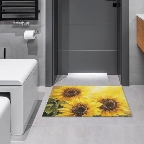Fußmatte für drinnen und draußen, rutschfest, für Eingang, Innenbereich, Terrasse, 40,6 x 61 cm, gelbe Sonnenblumen, Eingangsmatten, Fußmatten, Fußabtreter
