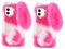 Angoily 2 STK Smartphone-Hülle Plüsch Handyschale Handy Case mit Plüsch Handyschale mit Kaninchenmotiv gehäuse Handyhülle in Hasenform plüschige Handyhülle Smartphone-Abdeckung Rosa