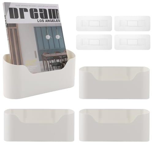 Oungy 4er Küchenschranktür Aufbewahrungsbox Küchenschranktür Organizer Selbstklebende Schranktür Organizer Ohne Bohren Zeitungshalter Wand Wandmontierte Wandorganizer Büro Zeitschriftenhalter Wand