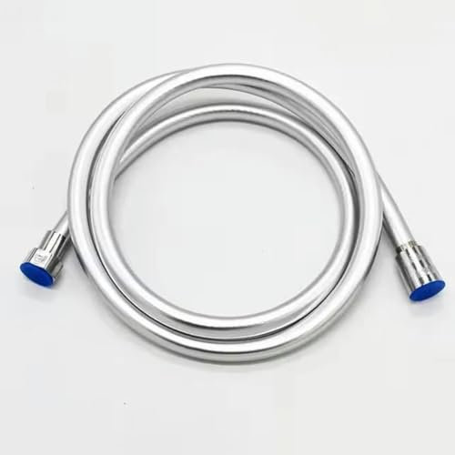 Tubo flessibile per doccia ad alta pressione da 1,5/2,0/3,0 m, per accessori da bagno, in PVC, flessibile, anti-avvolgimento, universale, GI/2, argento, 1,5 m
