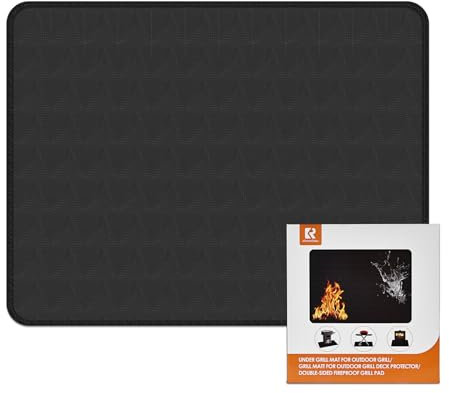 Cook's Aid Grand tapis de barbecue pour barbecue extérieur, tapis de gril ignifuge double face, tapis de cheminée intérieur/foyer, protection imperméable à l'huile pour terrasses et patios (61 x 78,7