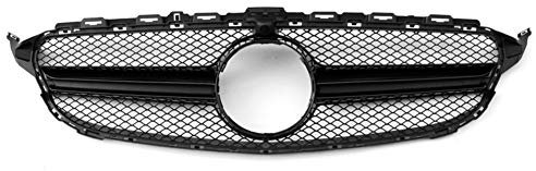 GZYF Auto Front Stoßstange Grill Oberen Kühlergrill Für C klasse W205 C200 C250 C300 C350 15-2018 ABS Glänzend Schwarz