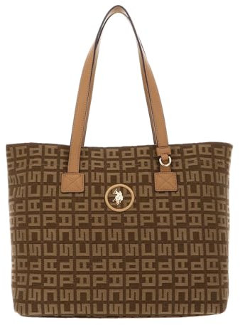 U.S. Polo Assn. Jacquard Shopping Bag Brown