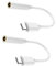 POPETPOP 2pièces Adaptateur Type-c pour Écouteurs Câble Audio USB-c Male À Femelle Compatible avec Appareils avec Port USB Blanc