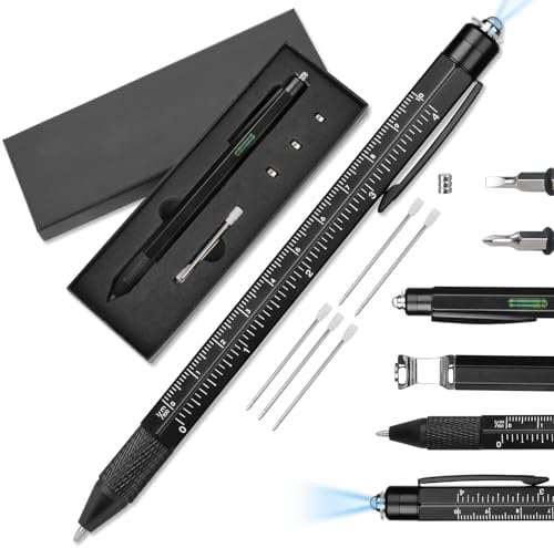 AOOSA Gifts for Men, 8 in 1 Multitool Pen, Cool Gadgets for Men, Birthday Gifts for Him Who Have Everything, Pefect Gift for Dad Husband Boyfriend