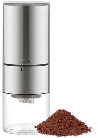Quiet Electric Coffee Bean Grinder with Ceramic Core, 25g Capacity, Stepless Adjustable Coarseness, Type-C Rechargeable, Includes Cleaning Brush