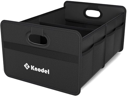 K KNODEL Car Boot Organiser, Foldable Car Boot Storage (Mini, Black) | Foldable Car Storage Organizer, Car Organizers and Storage for Sedan, Cargo Organizer, Automotive Consoles & Organisers