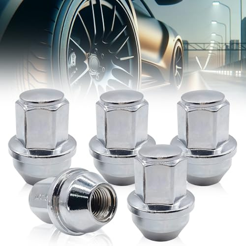 Alufelgenmuttern, 5 Stück Kappenradmuttern Set M14 x 1,5 Satz Alufelgenmuttern geschlossenes Ende Radmuttern Edelstahl Chrom Räder Muttern-Sets für Ford