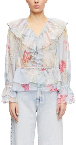 Comma Damen 2180797 Bluse Langarm (1er Pack)