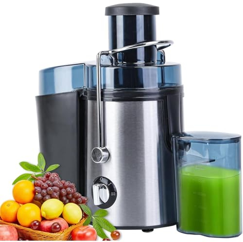1000W Centrifugal Juicer, Juicer Machine with 65mm Wide Feed Chute, 3 Speed Modes, 1.5L Juice Jug & 500ml Pulp Container, Stainless Steel Fruit and Vegetable Juicer for Apple, Carrot, Celery