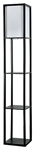 MiniSun | Wooden Floor Lamp with Shelves in Black | Floor Lamps & Torchieres, Home Décor, Improvement & Lifestyle Essential