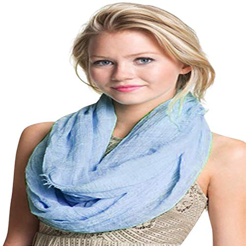 CJ Apparel Baby Blue Nepalese Mobius Infinity Scarf Snood Cowl Circular Tube Eternity Shawl Pashmina Hand Made in Nepal