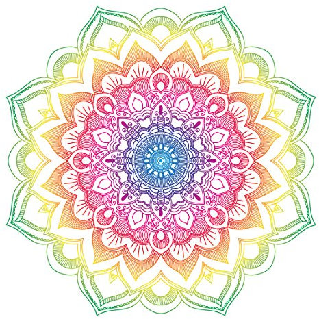 Influent-uk Bunter Mandala - Entwurfs - Aufkleber | Laptop, Auto, Kühlschrank, Wandkunst Aufkleber