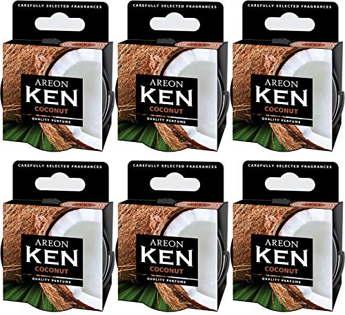 Areon Ken Lufterfrischer Dose Kokosnuss Auto Duft Autoduft Duftdose Wohnung Erfrischer 3D Set ( Coconut Pack x 6 )