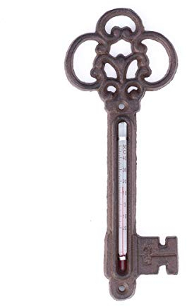 Antikas - Thermometer - Außenthermometer als Schlüssel - Temperaturmesser - Gartenthermometer