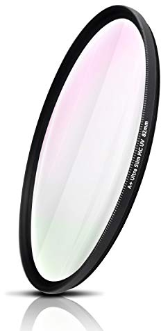 Filtre UV, Verre Optique du Japon, Cadre en Aluminium fraisé CNC. Nano Coatings, Ultra-Slim, Weather-Sealed. pour Sony Canon Nikon Fujifilm Olympus Pentax Tamron Sigma (82mm)