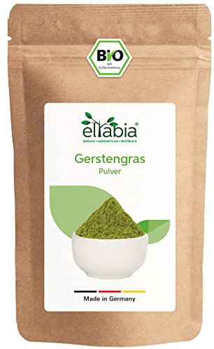 Erba d'orzo biologica in polvere macinata, 1000 g, per erba d'orzo da coltivazione tedesca, 100% pura senza additivi (DE-ÖKO-007)