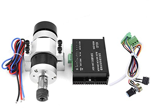 Spindelmotor Spindelmotorsatz ER16 500W 12000r / min Schnelle Luftgekühlte Bürstenlose Luftkühlung mit Motortreiber-Potentiometer-Schalterklemme