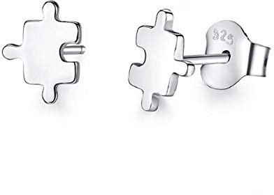 Gold Gala Ohrringe 925 Sterling Silber Mädchen Damen (Puzzle)