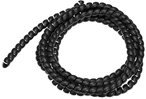 sourcing map Flexible Spiral Tube Wrap Cable Management Sleeve 8mm X 10mm Computer Wire Manage Cord 2 Meters Length Black
