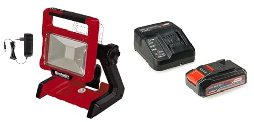 Einhell Akku-Lampe TE-CL 18/2000 LiAC Power X-Change (Li-Ion, 18 V, 2000 lm, 5700 K, 20 LEDs, schwenkbarer Leuchtkopf, 3 Helligkeitsstufen, Hybridfunktion, inkl. 2,5 Ah Akku und Ladegerät)
