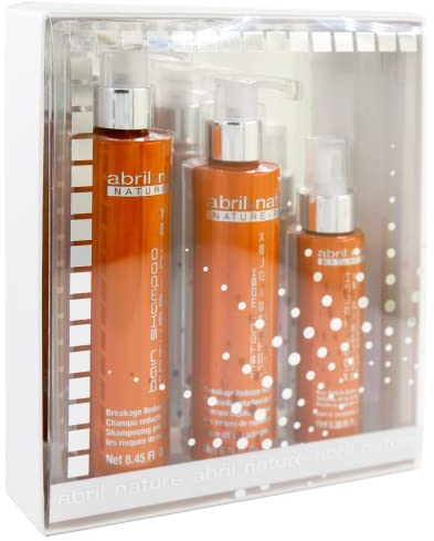 abril et nature - Haarpflege-Set Reparierend - Nature Plex, STOP Haarausfall - Shampoo-, Maske- und Serum-Set für beanspruchtes oder beschädigtes Haar - Verhindert, schützt und repariert - 550 ml