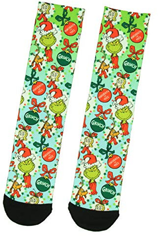 Dr Seuss The Grinch Naughty Or Nice Erwachsene Holiday Ombré Sublimation Crew Socken