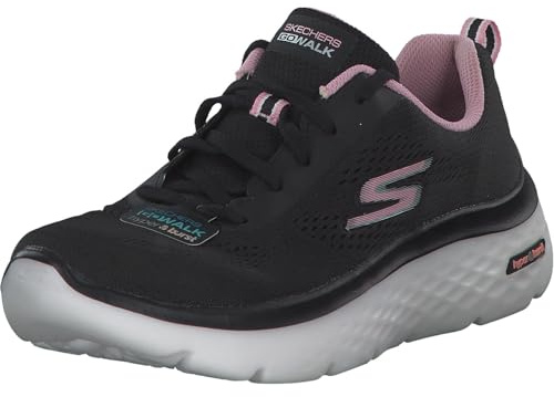Skechers Go Walk Hyper Burst-Space Insight Damen-Sneaker, Schwarz/Rosa, 41 EU