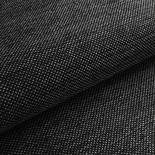 HEKO PANELS Stoff Meterware Polsterstoff Meterware - Polyester Möbelstoff Meterware für Sofa Sessel und Stuhl - Grau Schwarz